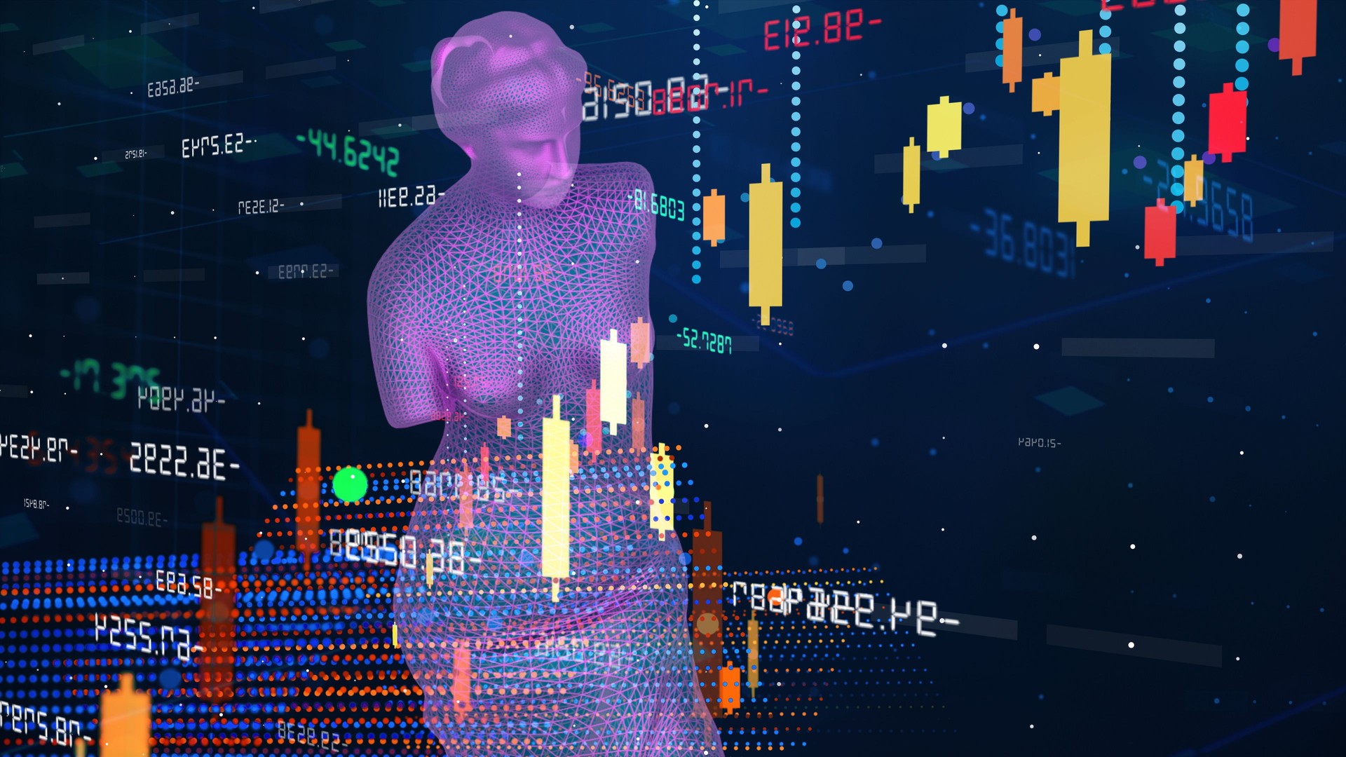 NFT background concept, Financial stock market investment trading graph