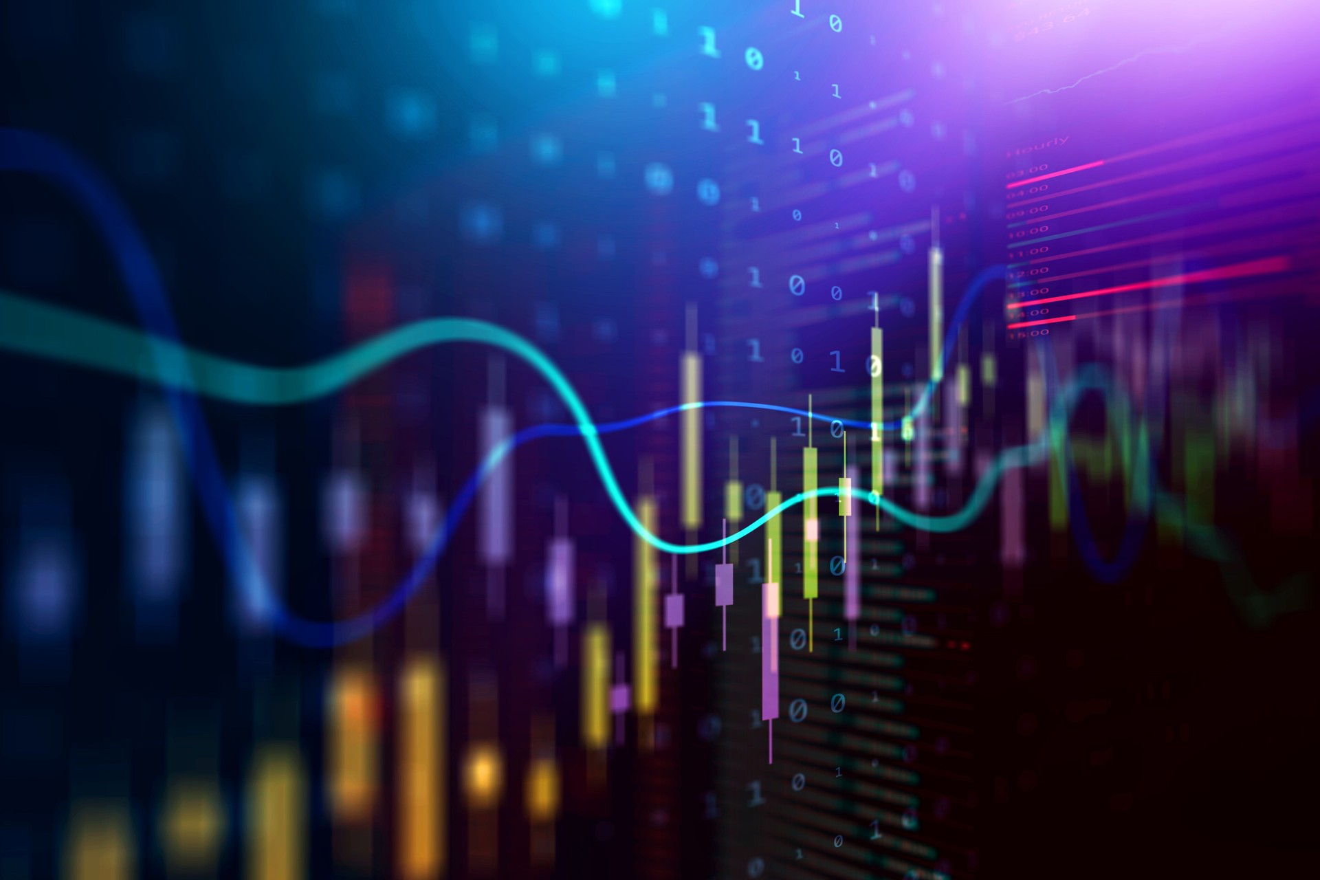 Data Technology Computer Generated Digital Currency and Exchange Stock Chart for Finance and Economy Display